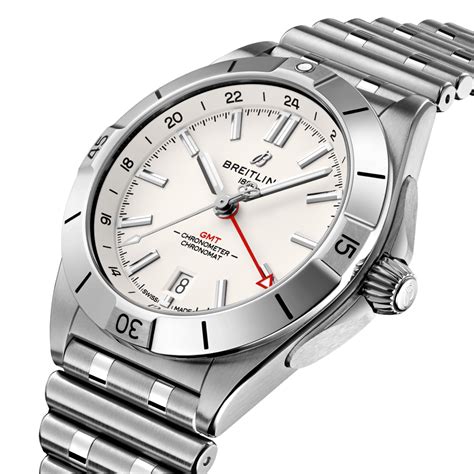 breitling chronomat white dial stainless steel case and bracelet|breitling chronomat set.